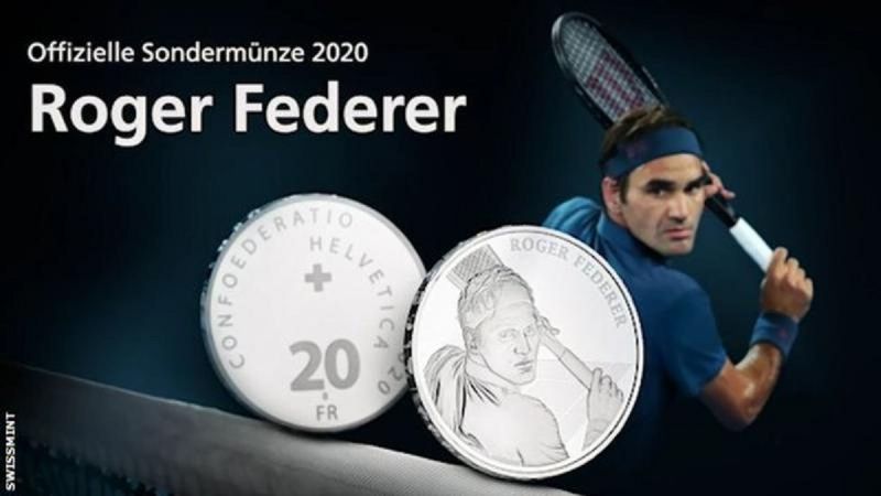 El rostro de Roger Federer estará en una moneda de plata de 20 francos suizos