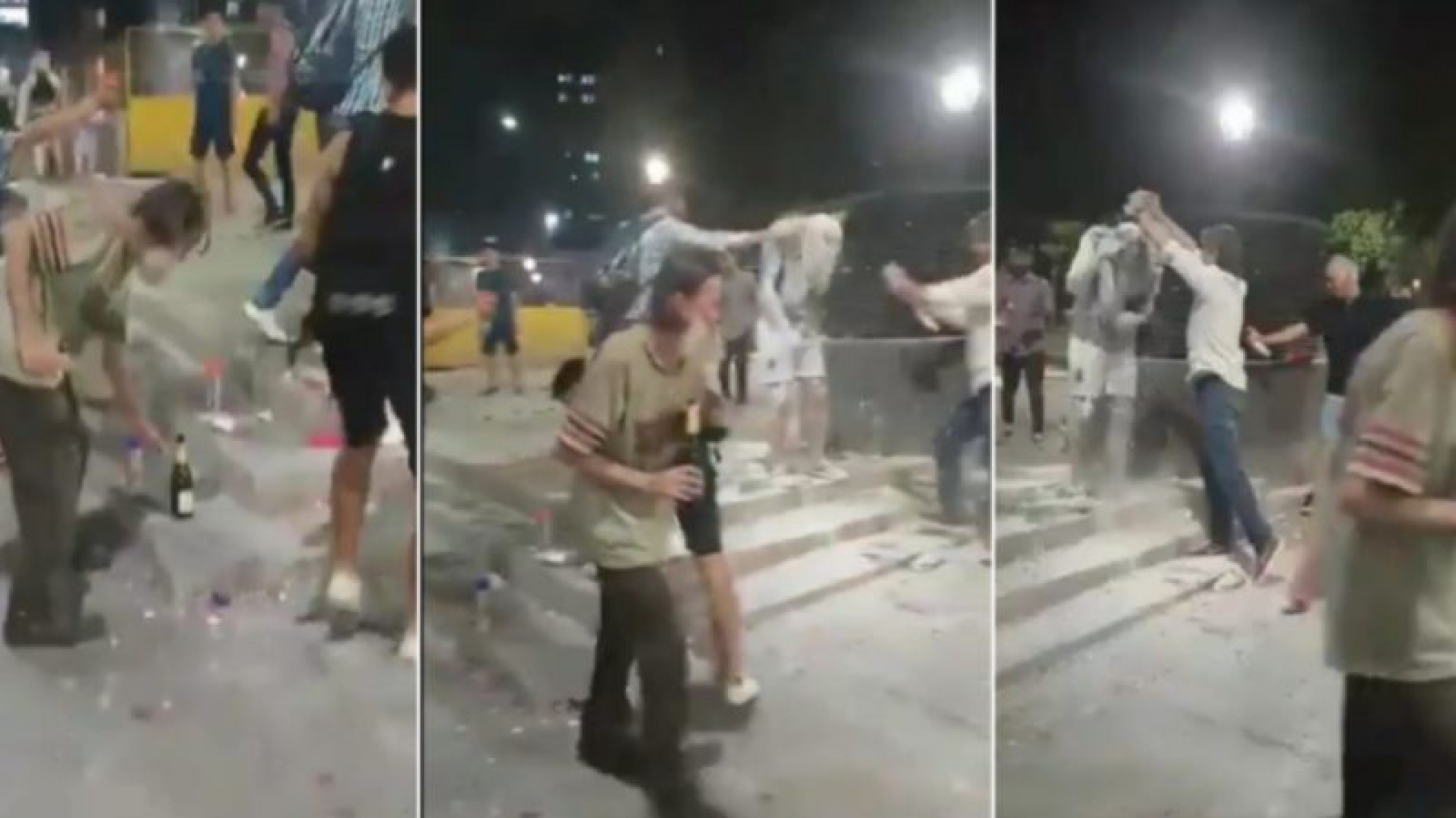 Es viral: Se recibió y en el festejo un linyera le robó un champagne, terminaron de fiesta juntos