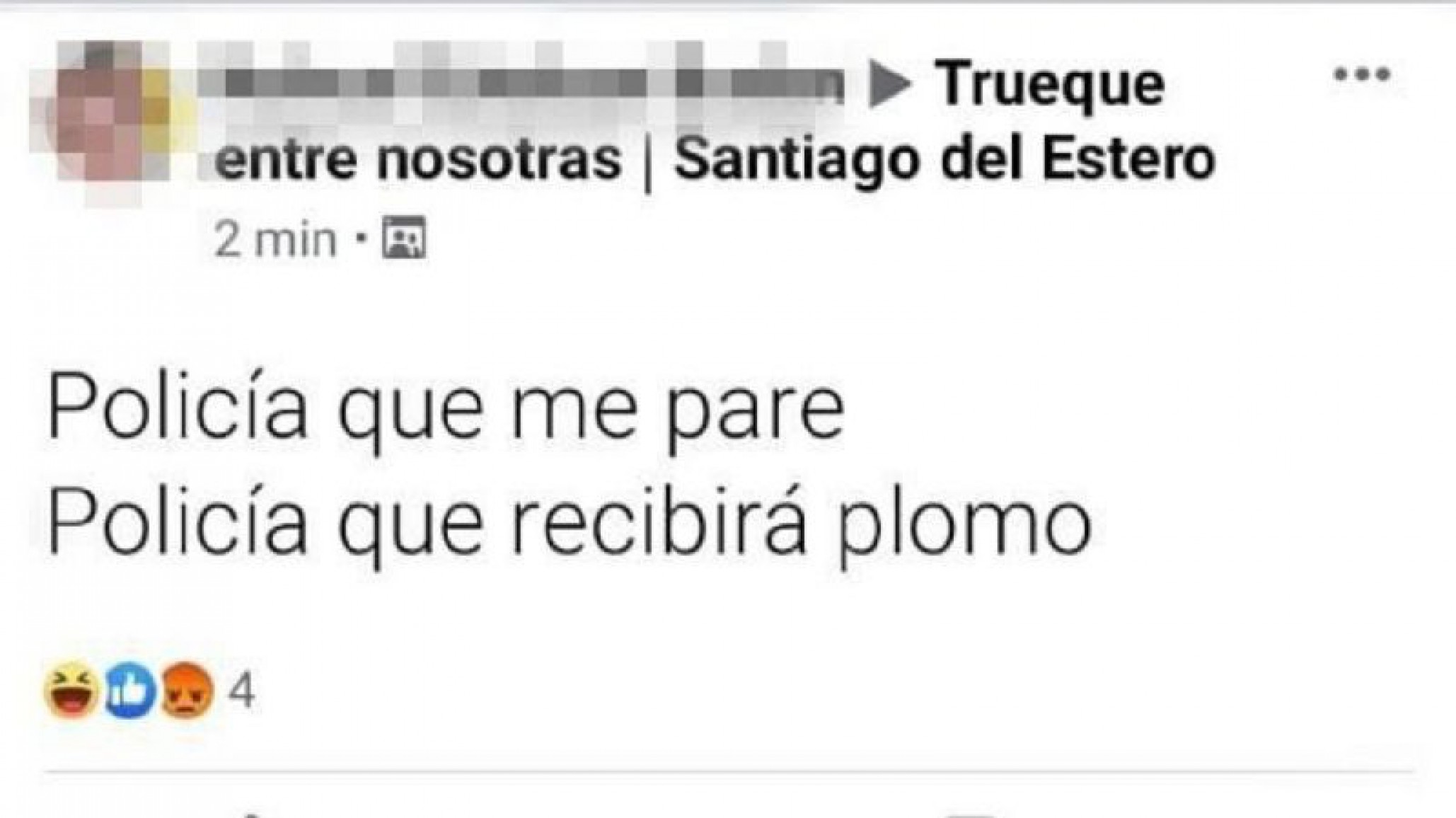 Un santiagueño amenazó de muerte a los policías que lo detuvieran por violar la cuarentena a través de facebook y terminó preso