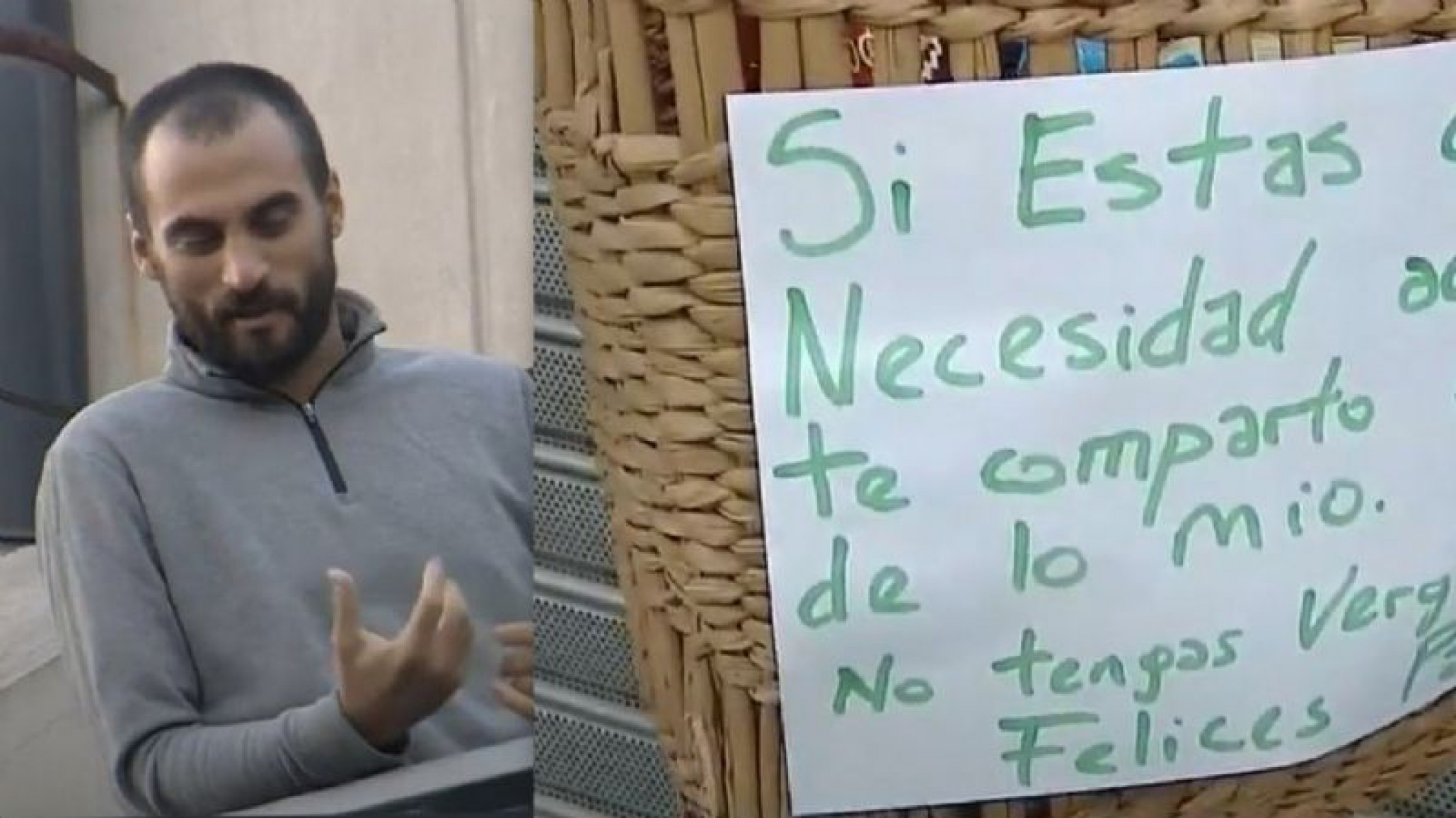 El gran gesto de un vecino en cuarentena: colgó una canasta de su balcón para el que necesite alimentos