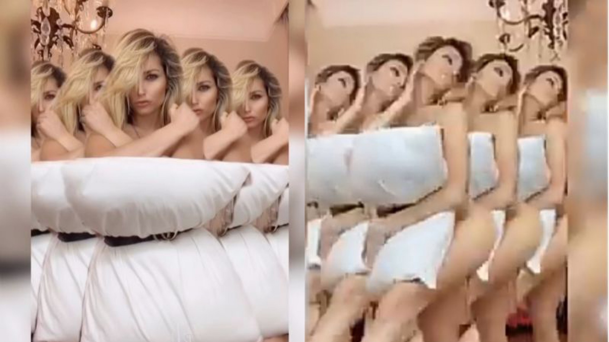 ¡Al borde de la censura! Vicky Xipolitakis se vistió con sólo una almohada para bailar