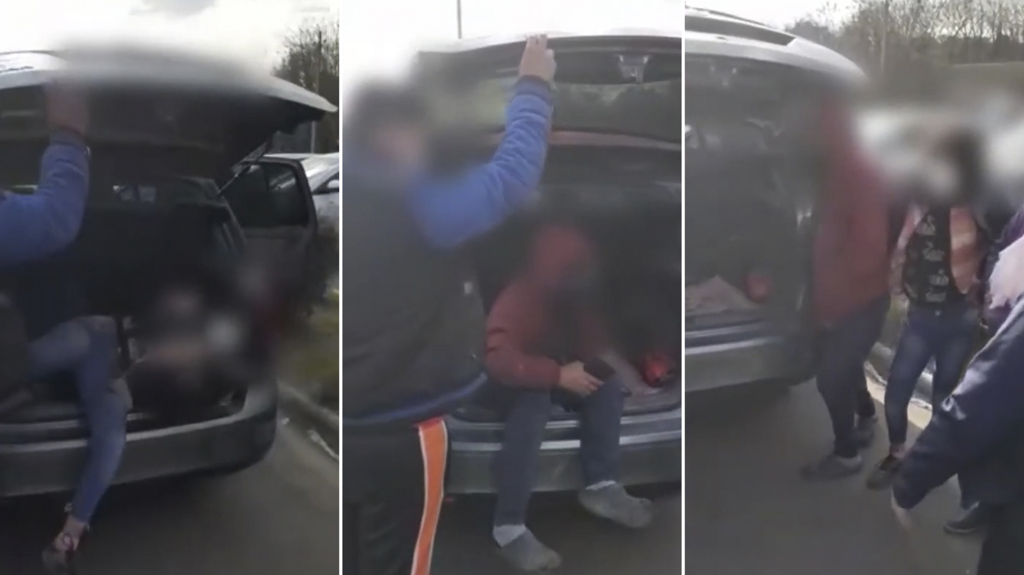 Pareja llevaba a sus hijos menores en el baúl del auto