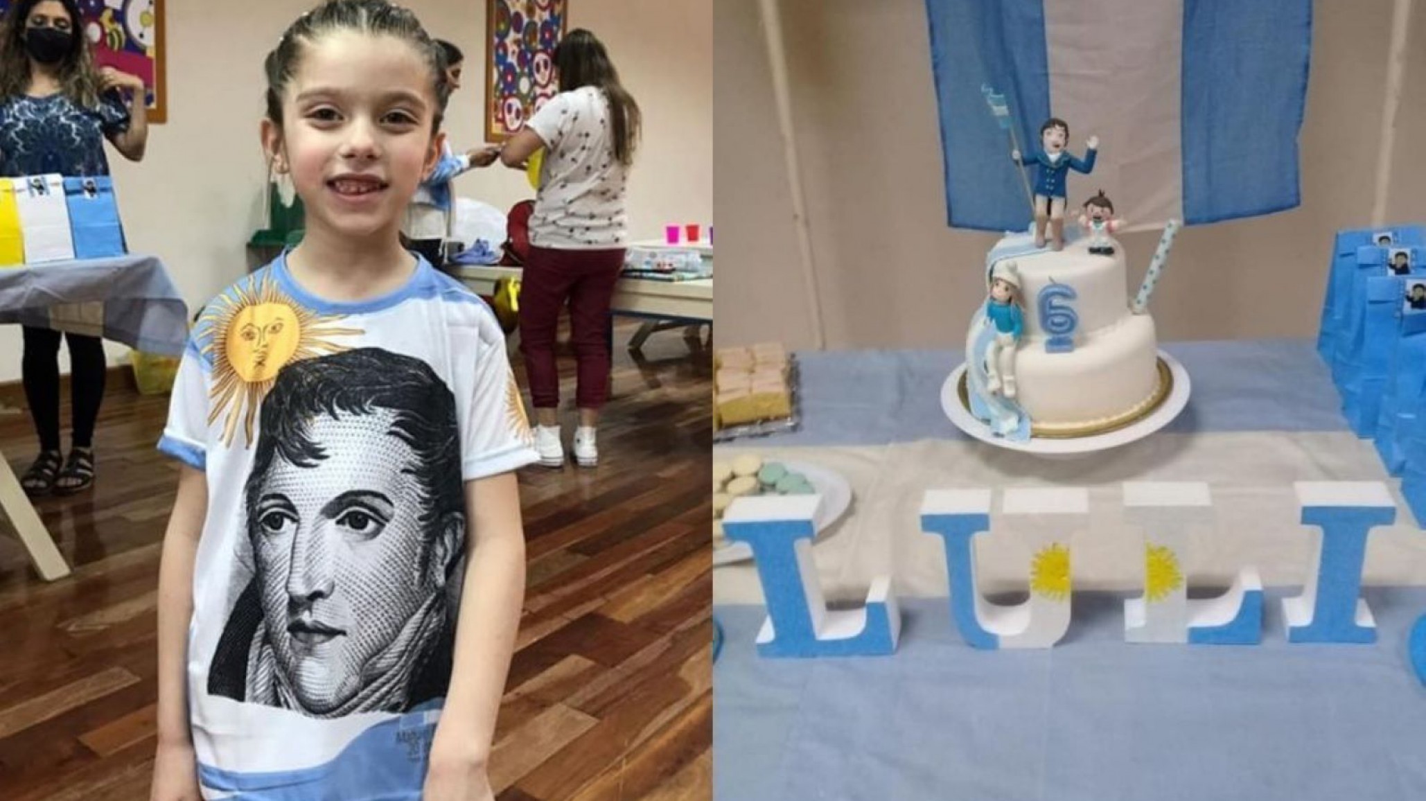 Niña hizo su ?cumple? de San Martín y Belgrano y sus amigos la van a imitar