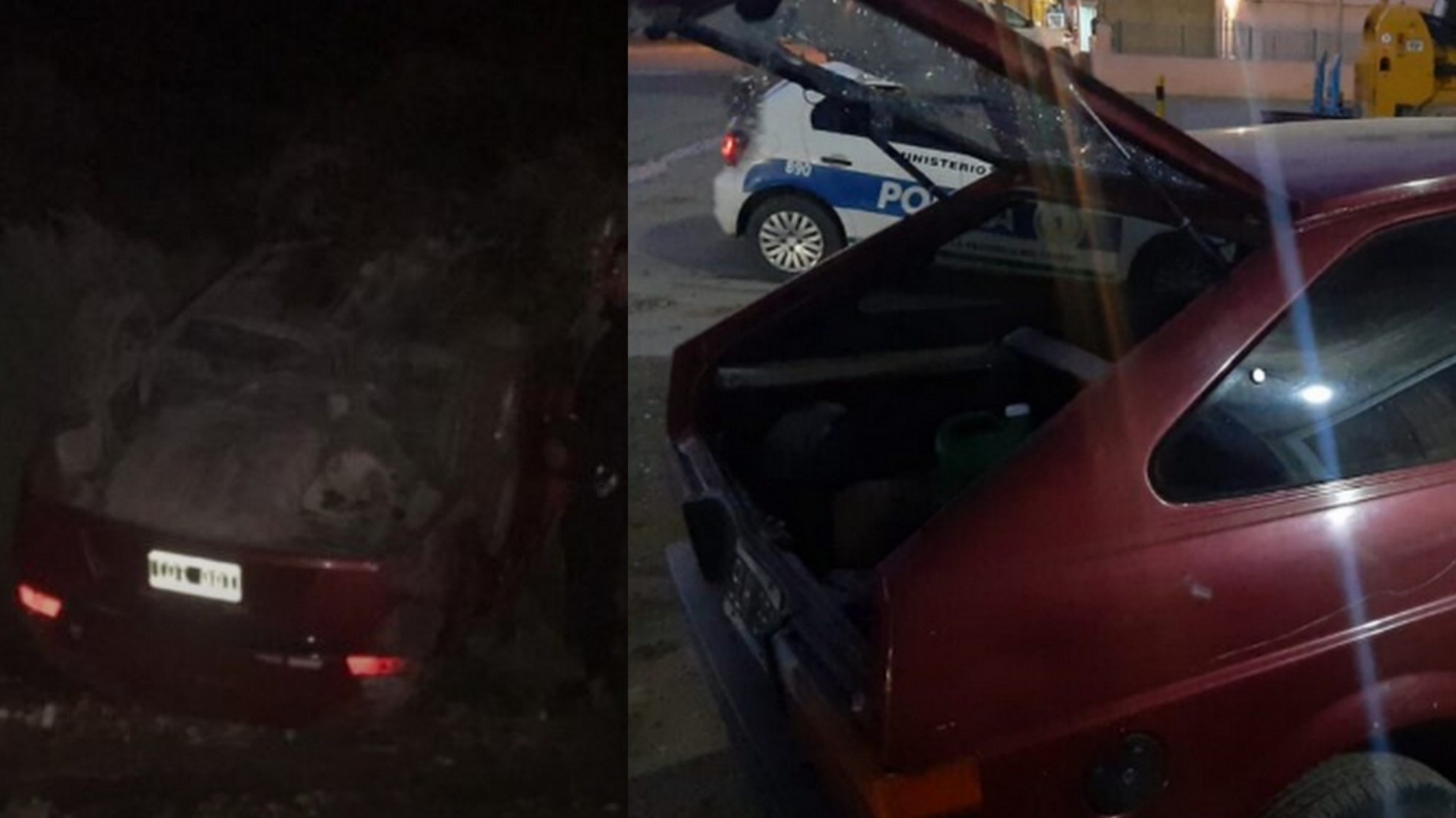 Padre e hijo volcaron por esquivar a un perro