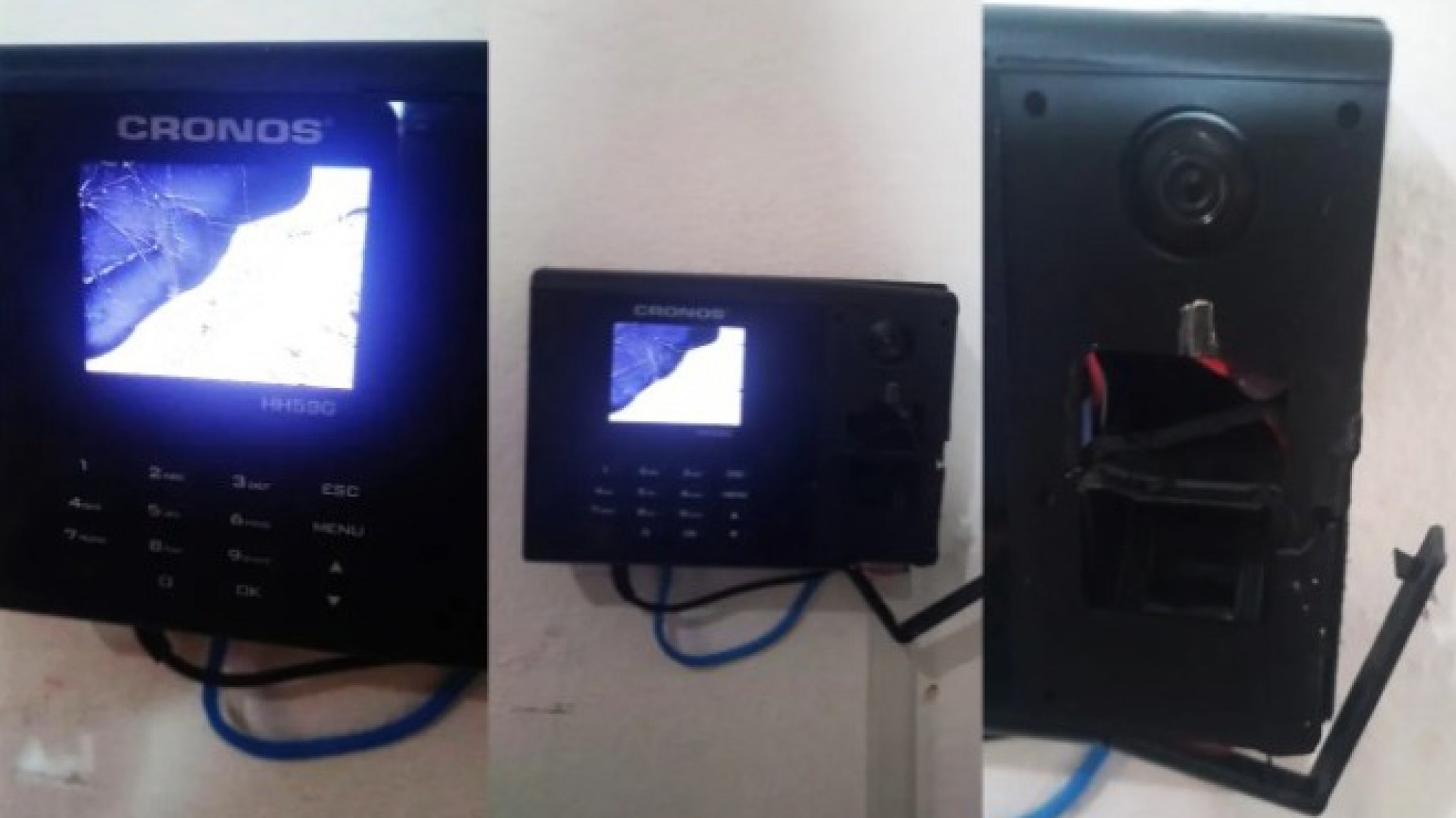 Control de datos biométricos destrozado