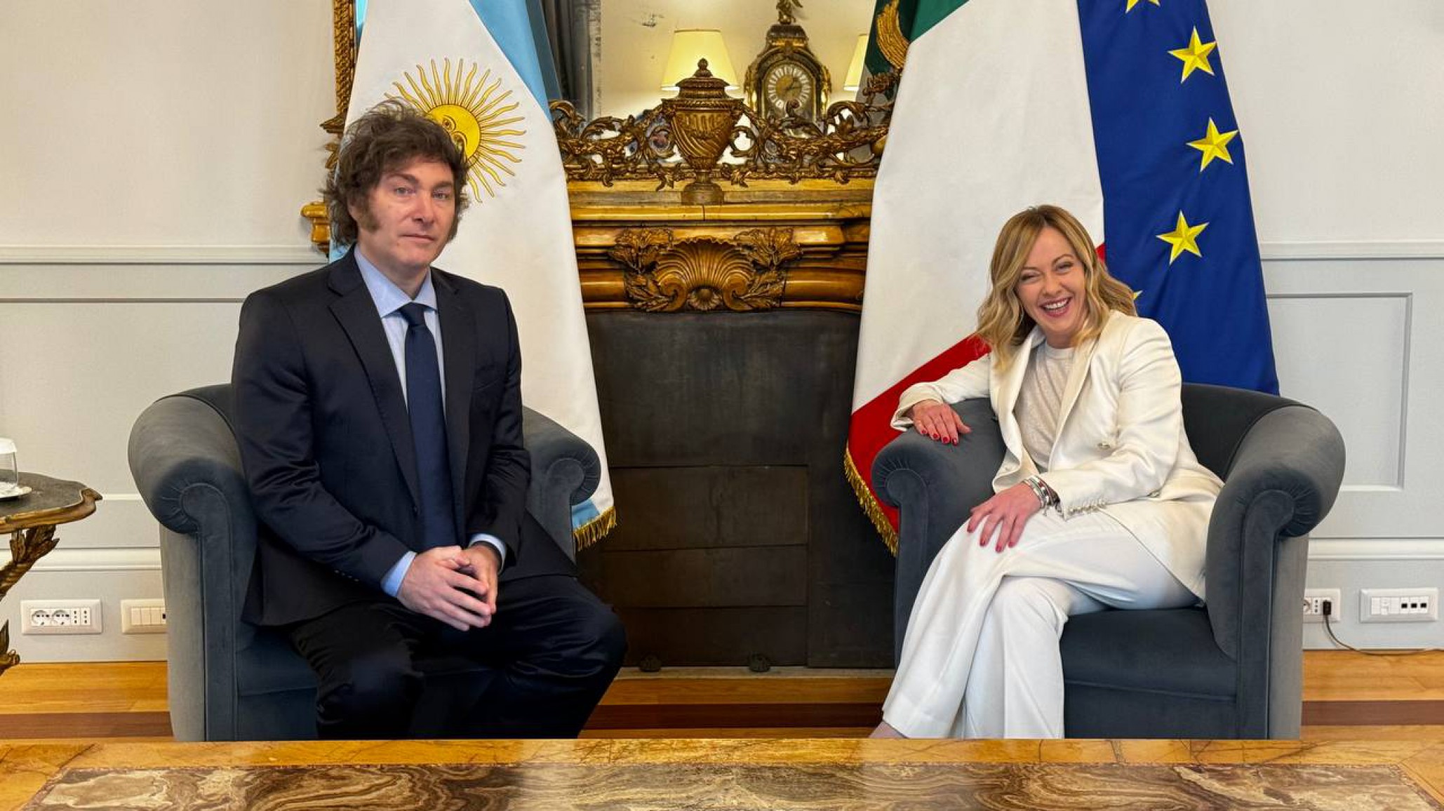 Europa: Milei se reunió con el presidente de Italia, Sergio Mattarella, y la primer ministra, Georgia Meloni