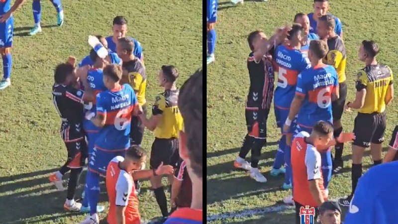 Otro hecho de violencia en el fútbol: Un plateísta arrojó una botella a un jugador