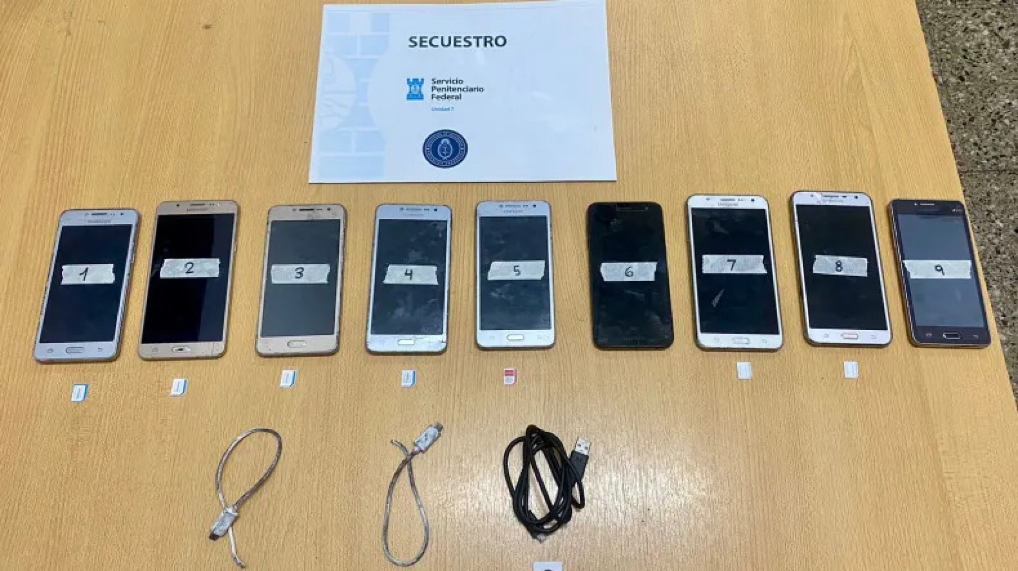 Incautaron 9 teléfonos celulares en un requisa en la Unidad Penal 7