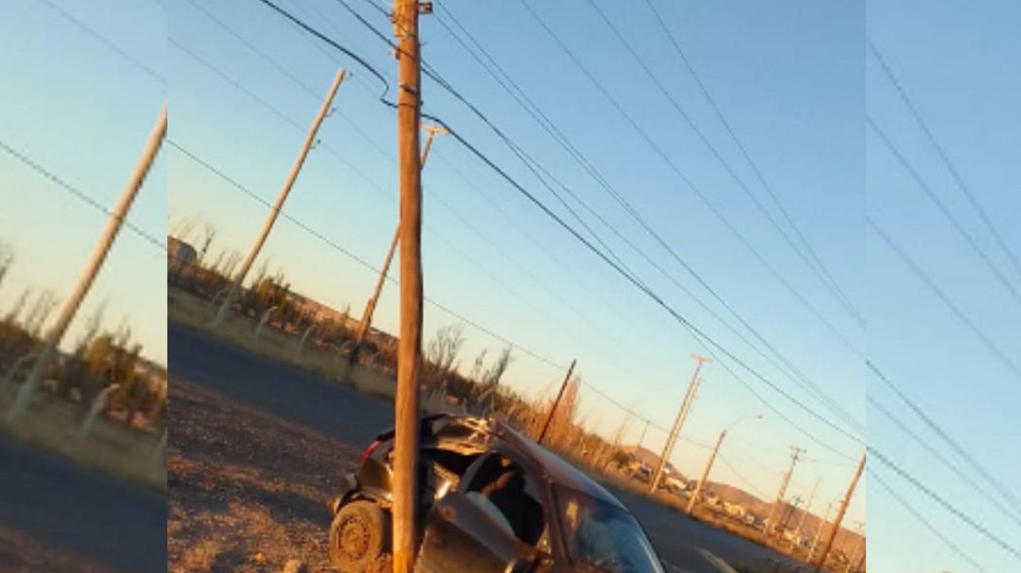 Un conductor ebrio causó estragos, chocó contra un poste de luz y dejó sin servicio a vecinos de km8 y Caleta Córdova