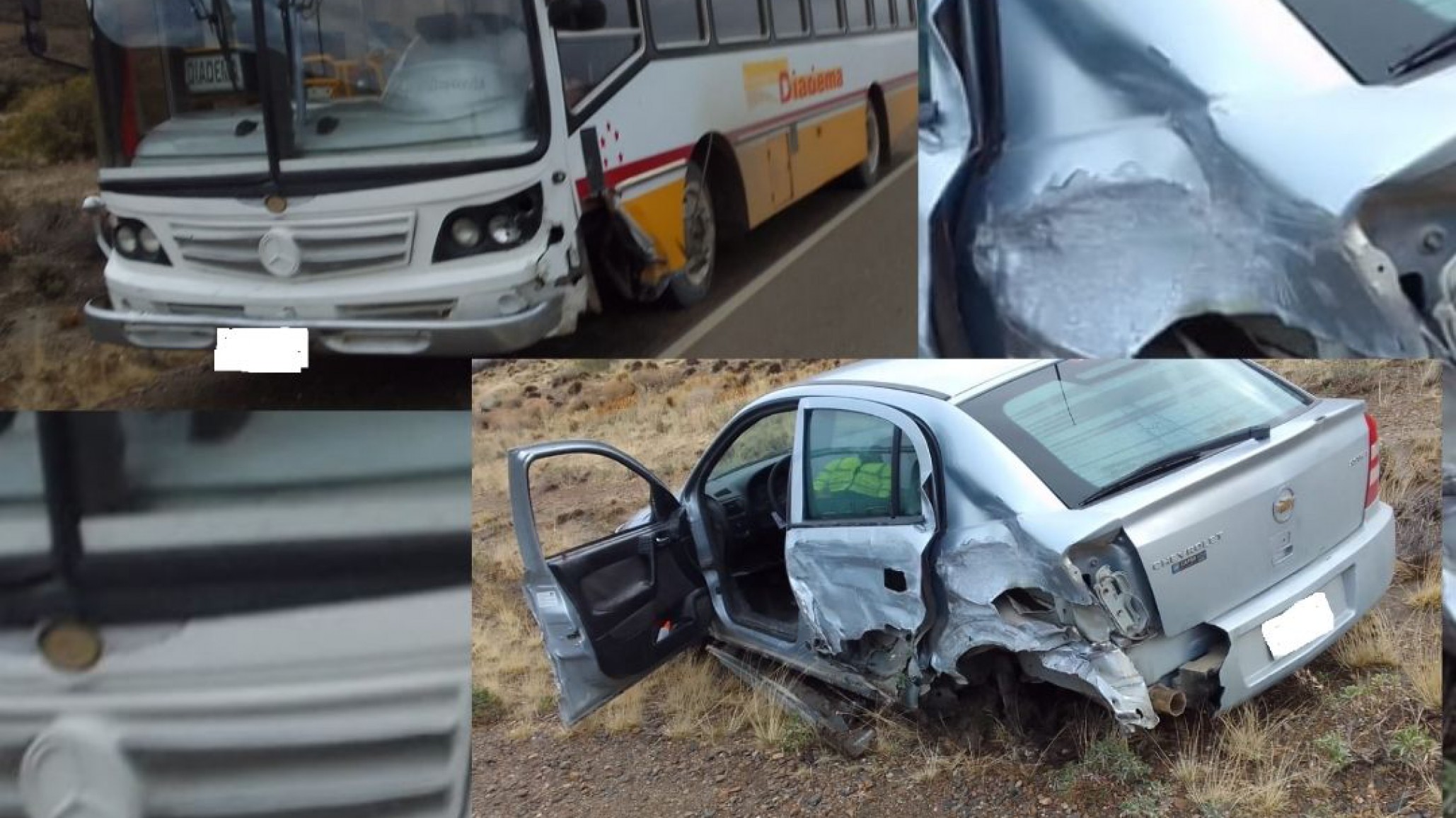 Chocó un colectivo y un auto, la madre del conductor terminó en el hospital