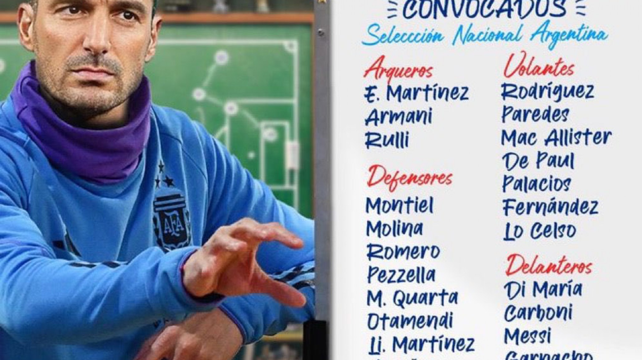 Lionel Scaloni anunció la lista de convocados para jugar la Copa América