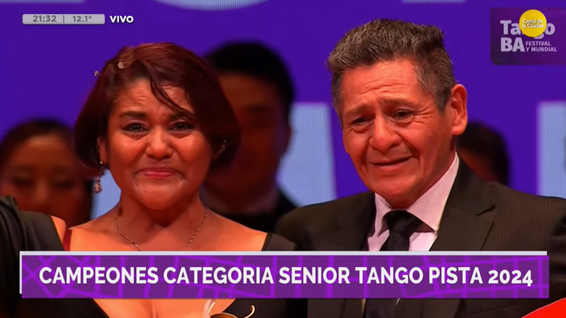 Chubutenses campeones en el Mundial de Tango 2024: Ganaron el premio a la "Mejor Pareja Senior"