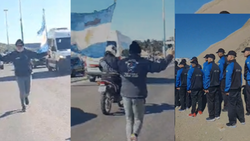 El capitán Tibaldi llegó a Comodoro en su travesía en honor a los héroes del ARA San Juan