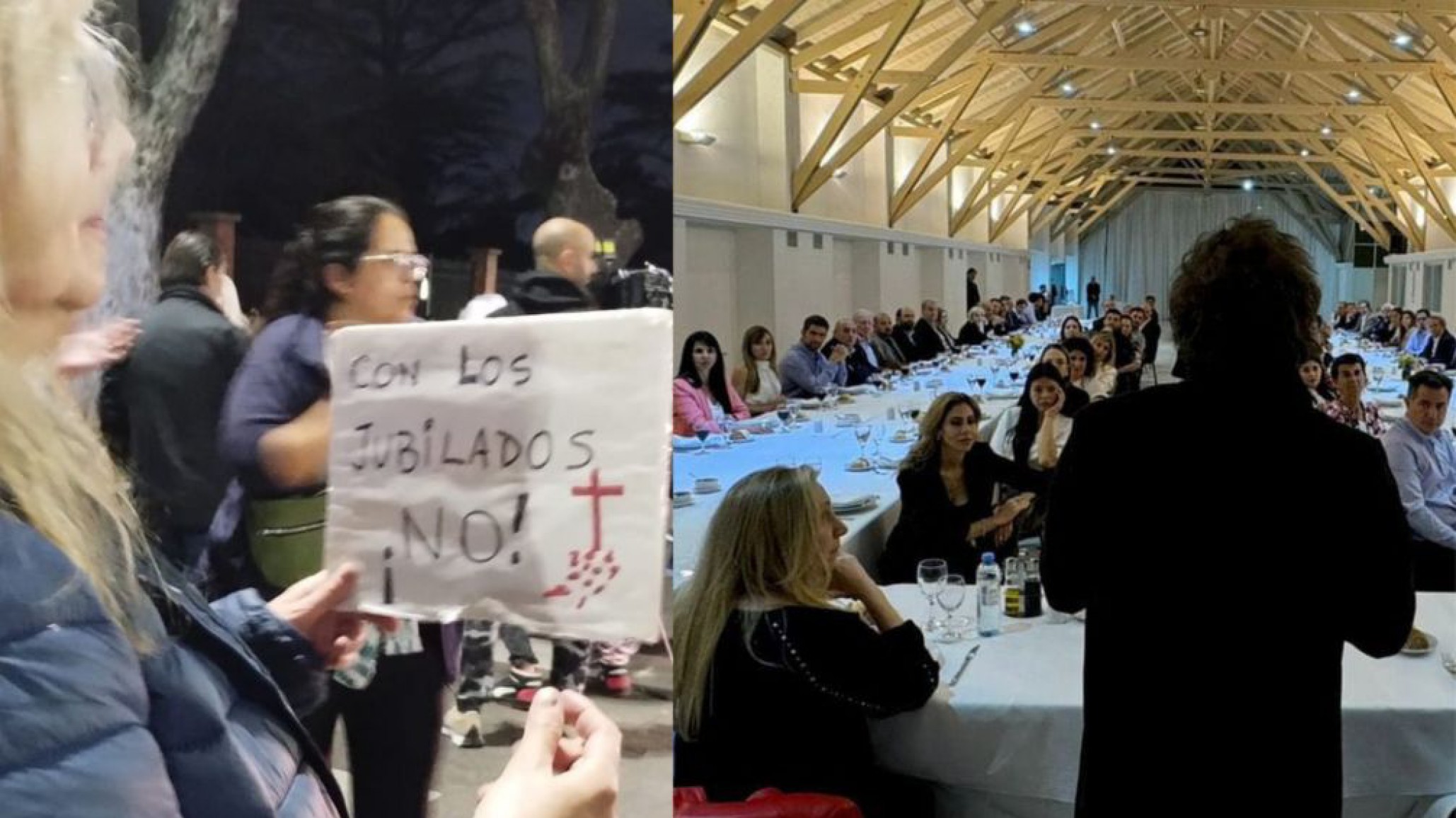 Hubo protestas mientras Milei celebraba con un asado a sus 87 aliados políticos