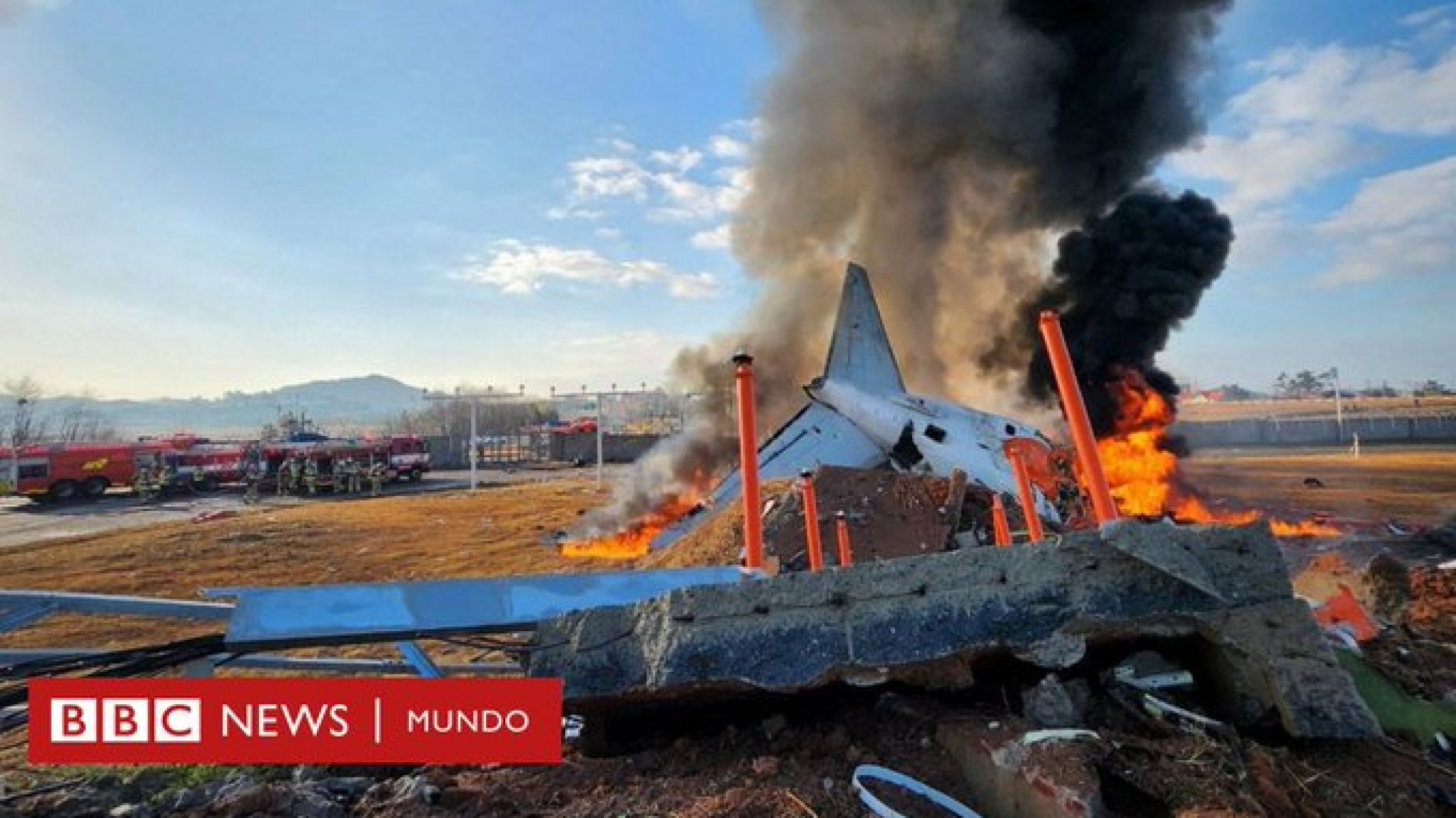 Dos personas sobrevivieron al accidente aéreo en Corea del Sur