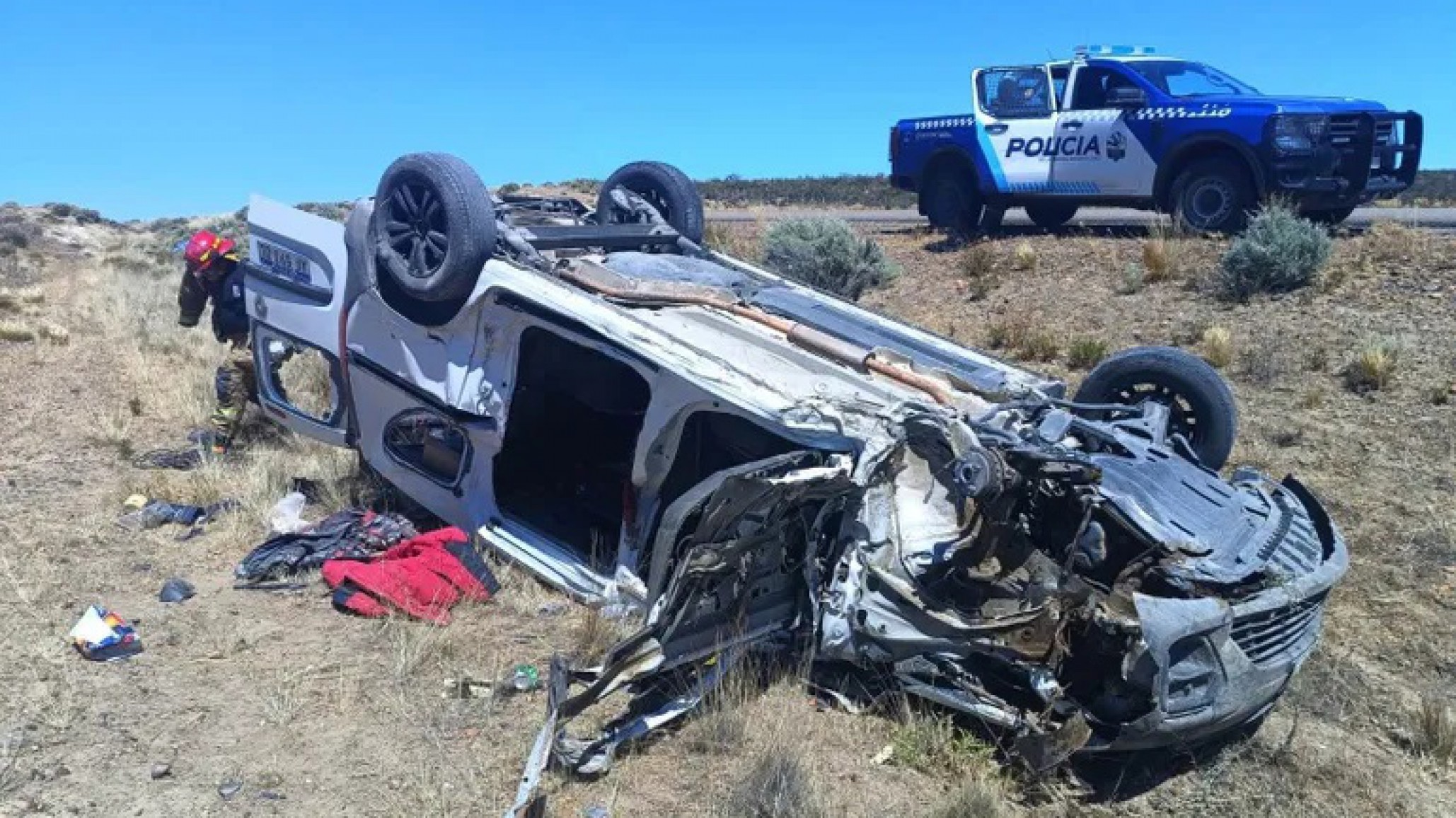 Se fugó a pie en Ruta 3 tras protagonizar un choque múltiple