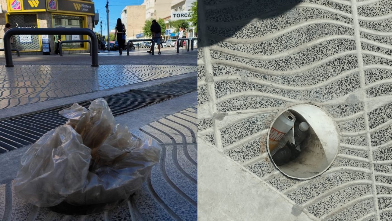 Peligro en el centro de Comodoro: Un desagüe sin tapar causó tres graves accidentes