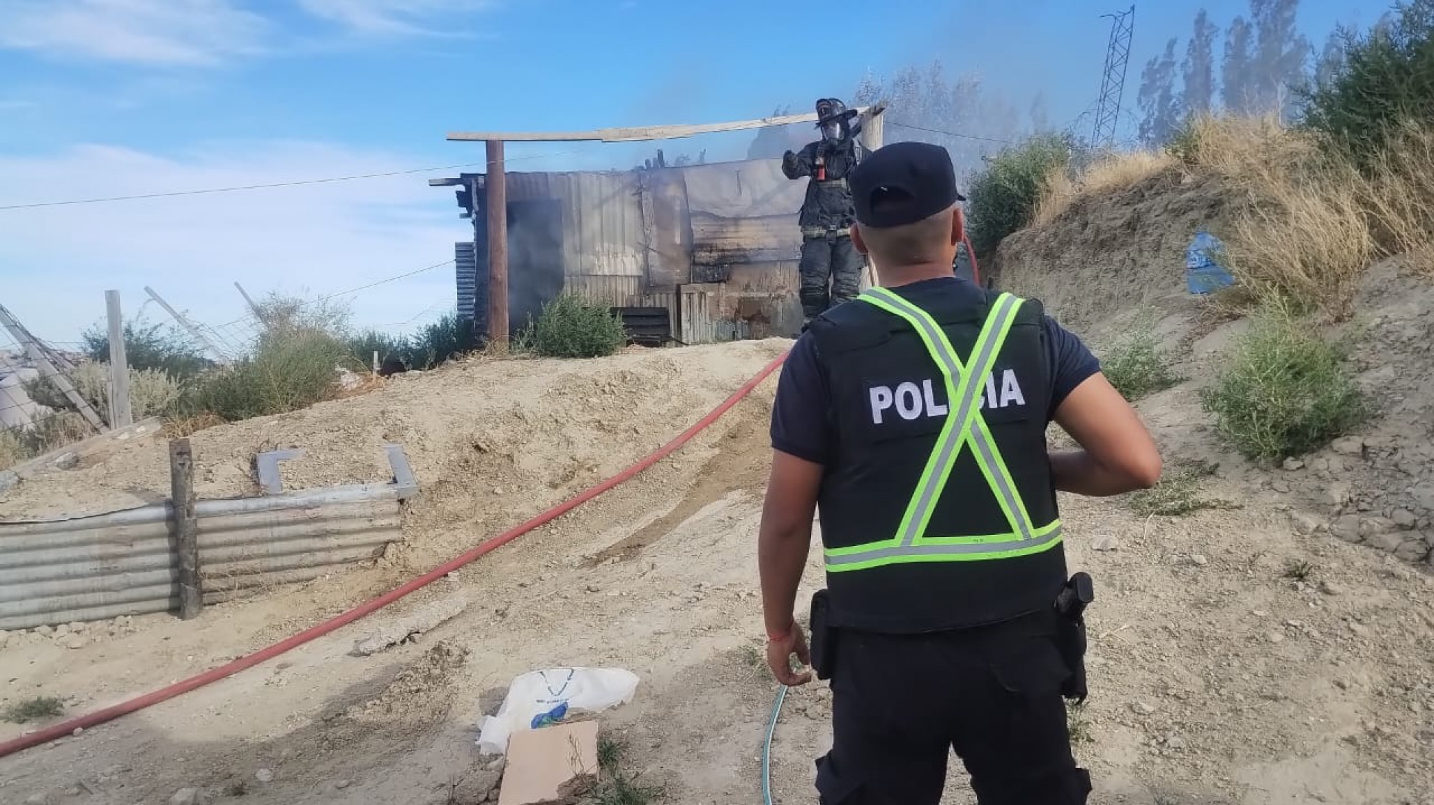 Incendio en un asentamiento de la zona sur de Comodoro