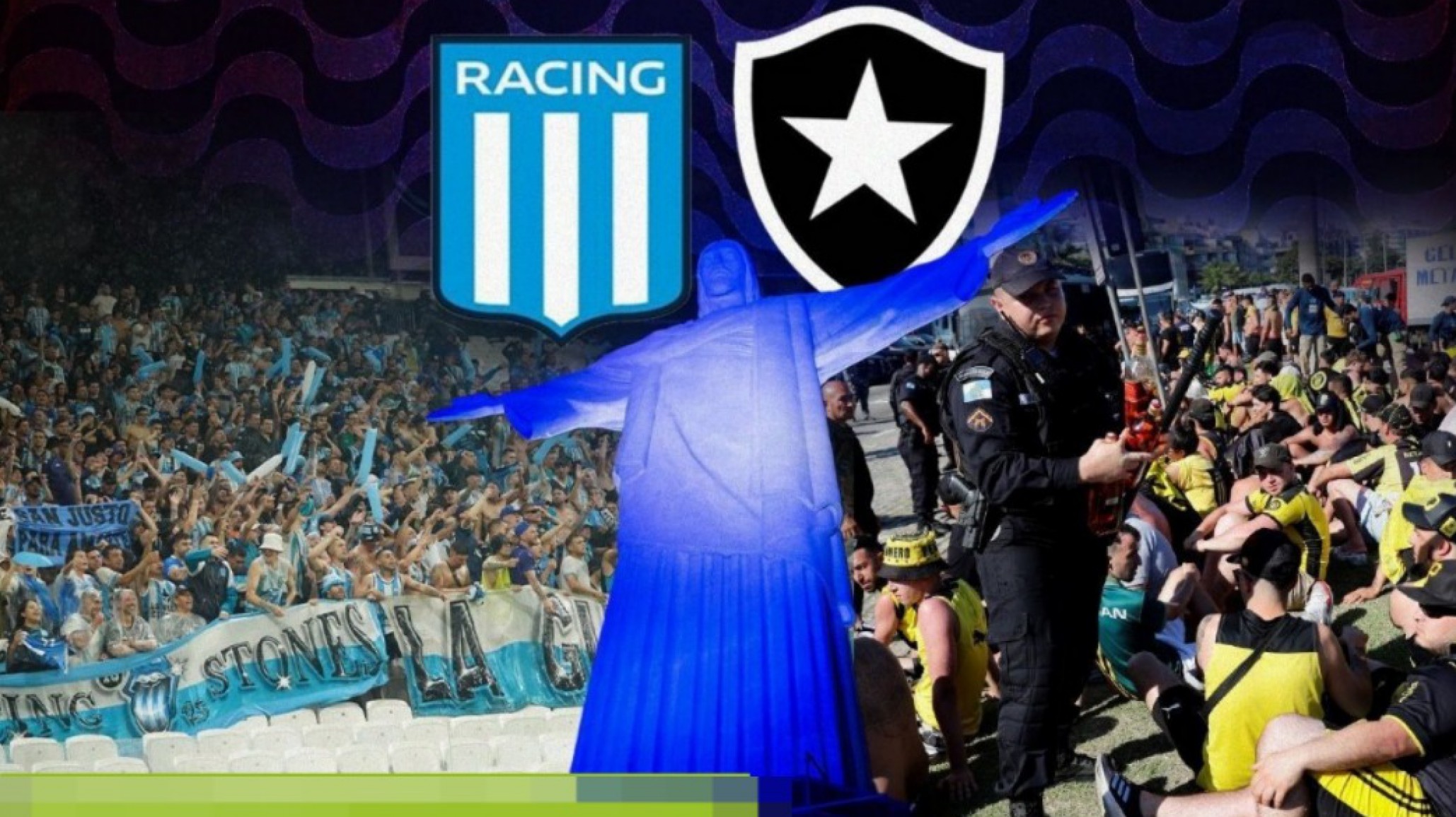 Expectativa de hinchas de Racing enRío de Janeiro para la final de la Recopa ante Botafogo