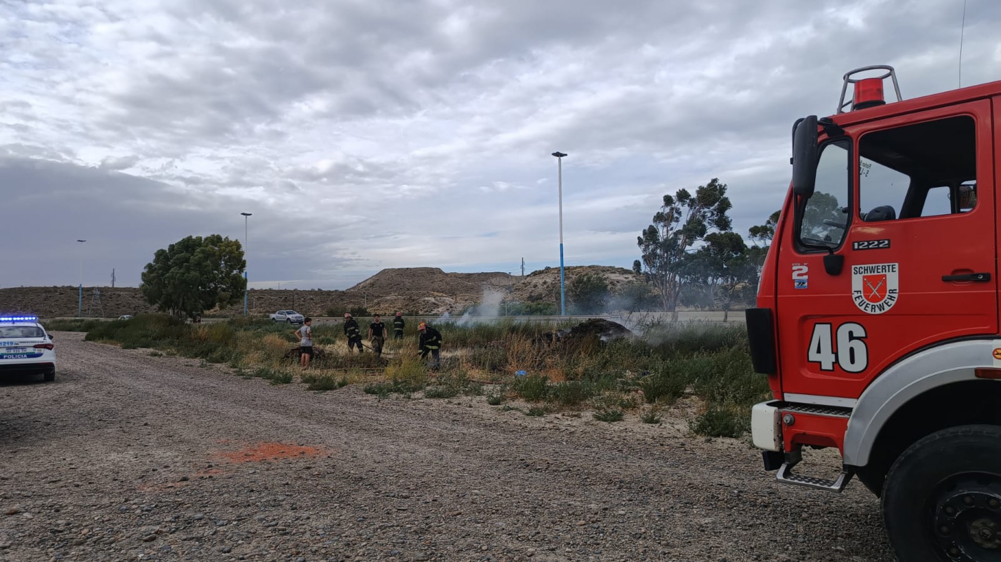 Controlaron incendio de pastizales en la Ruta 3 sin daños materiales