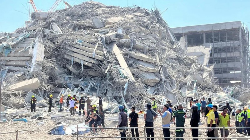 Un terremoto en Myanmar causó el derrumbe de un edificio en Bangkok y dejó al menos 10 muertos