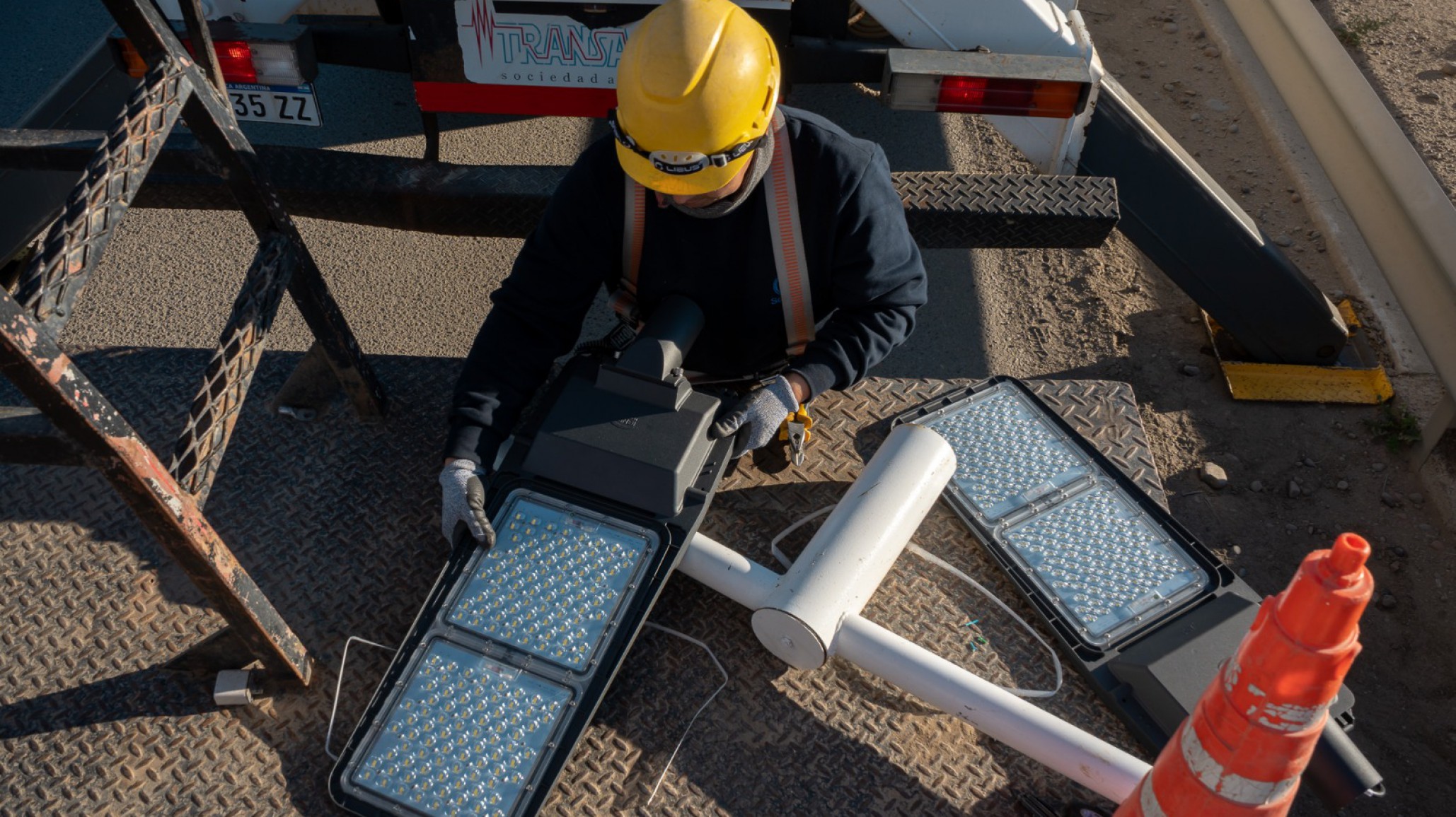 La SCPL renueva 373 luminarias sobre un tramo de ruta 3 por donde transitan 7500 vehículos por día