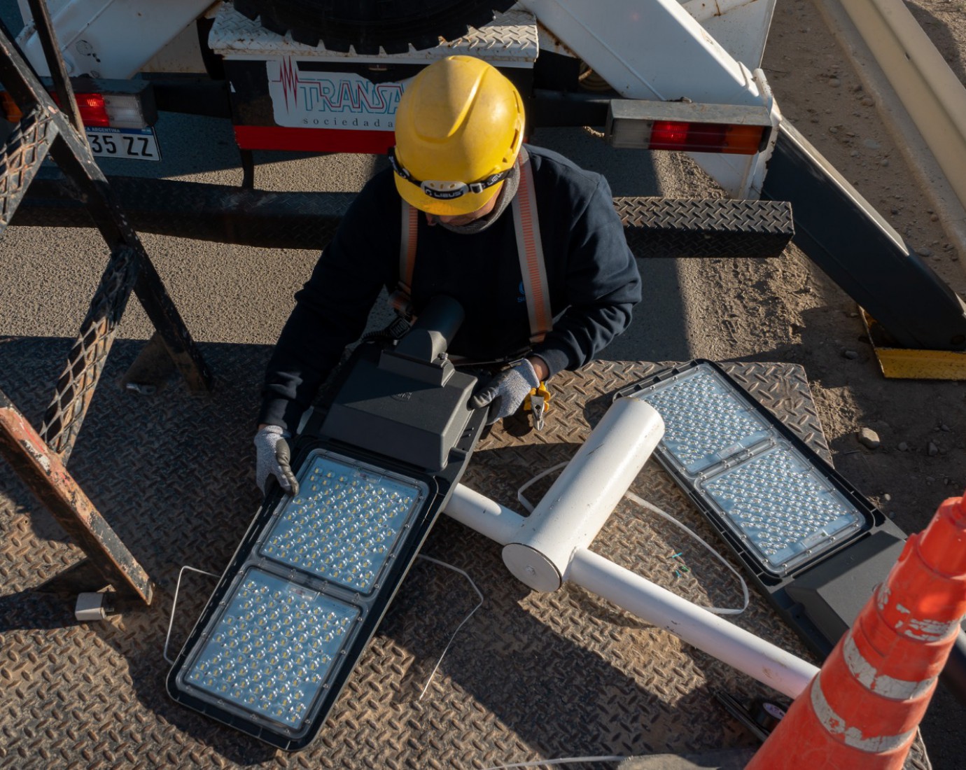 La SCPL renueva 373 luminarias sobre un tramo de ruta 3 por donde transitan 7500 vehículos por día