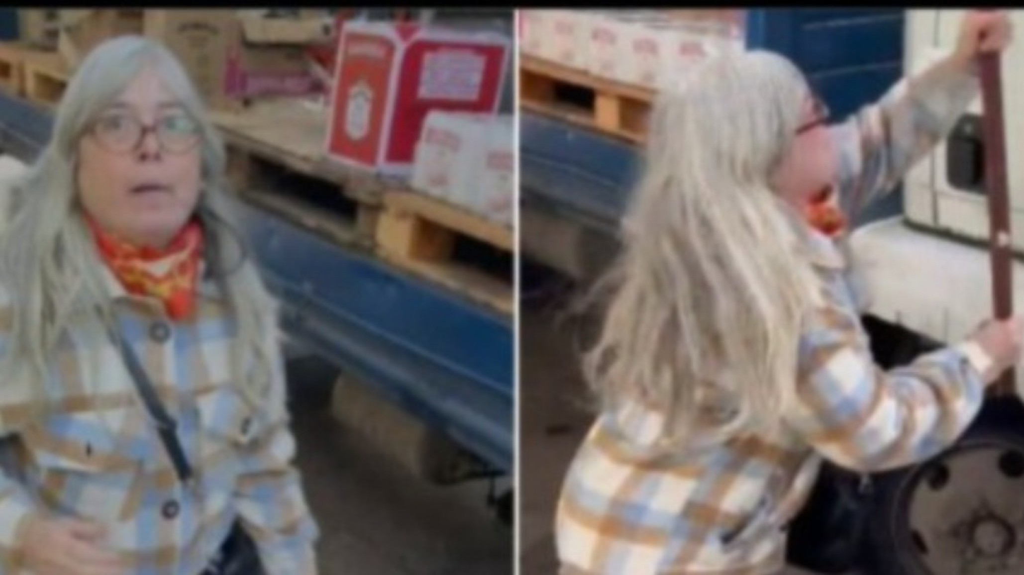 Una mujer atacó a fierrazos un camión tras discutir con el chofer