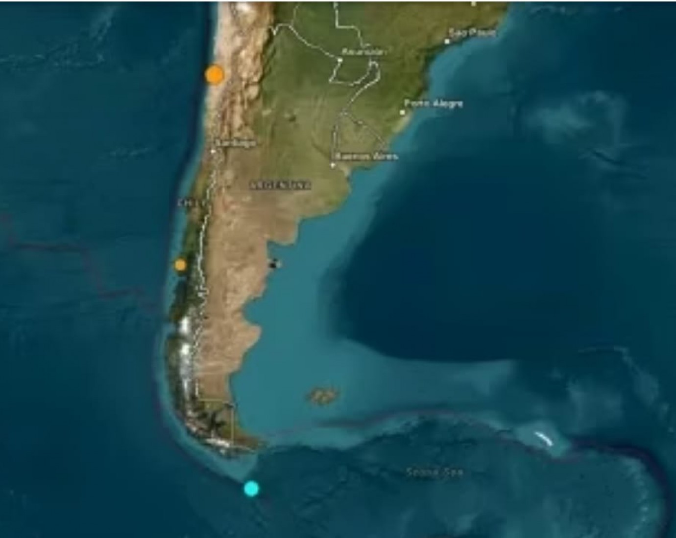 Sismo de magnitud 5,6 sacudió el mar al sur de Tierra del Fuego