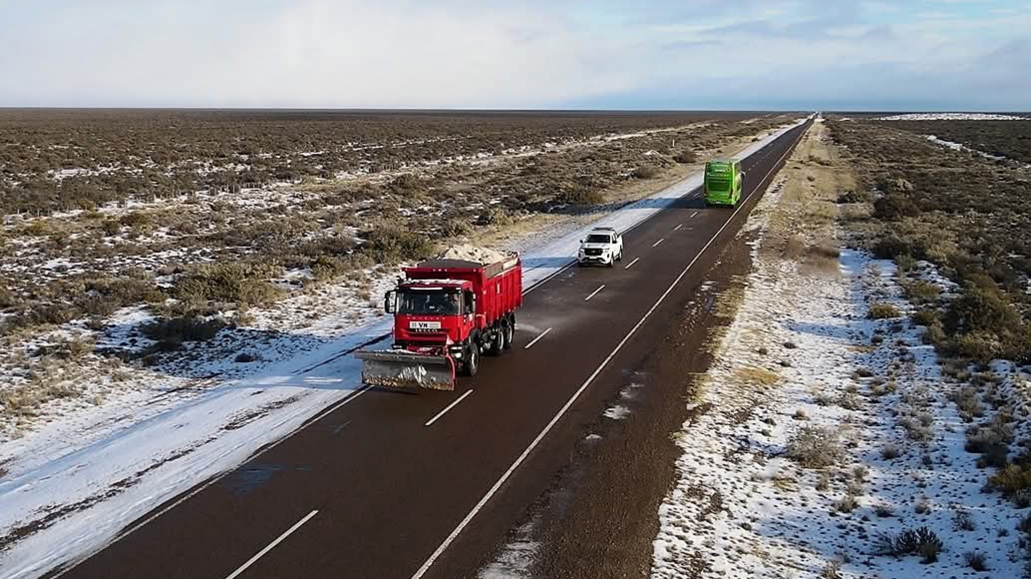 Chubut: advierten por barro, escarcha y nieve en rutas nacionales