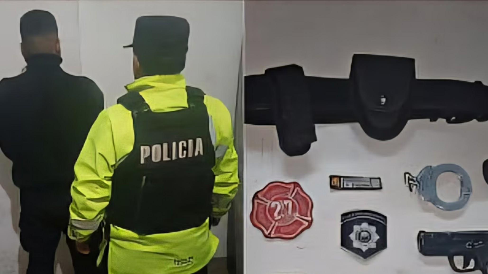 Fingía ser policía y fue descubierto en un control: lo atraparon con uniforme, esposas y un arma falsa