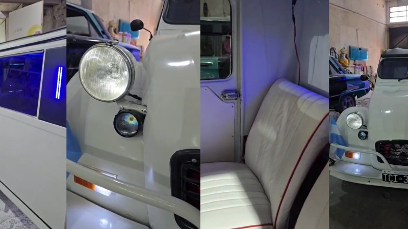 Un padre convirtió un Citroën en limusina para el cumpleaños de 15 de su hija en Comodoro