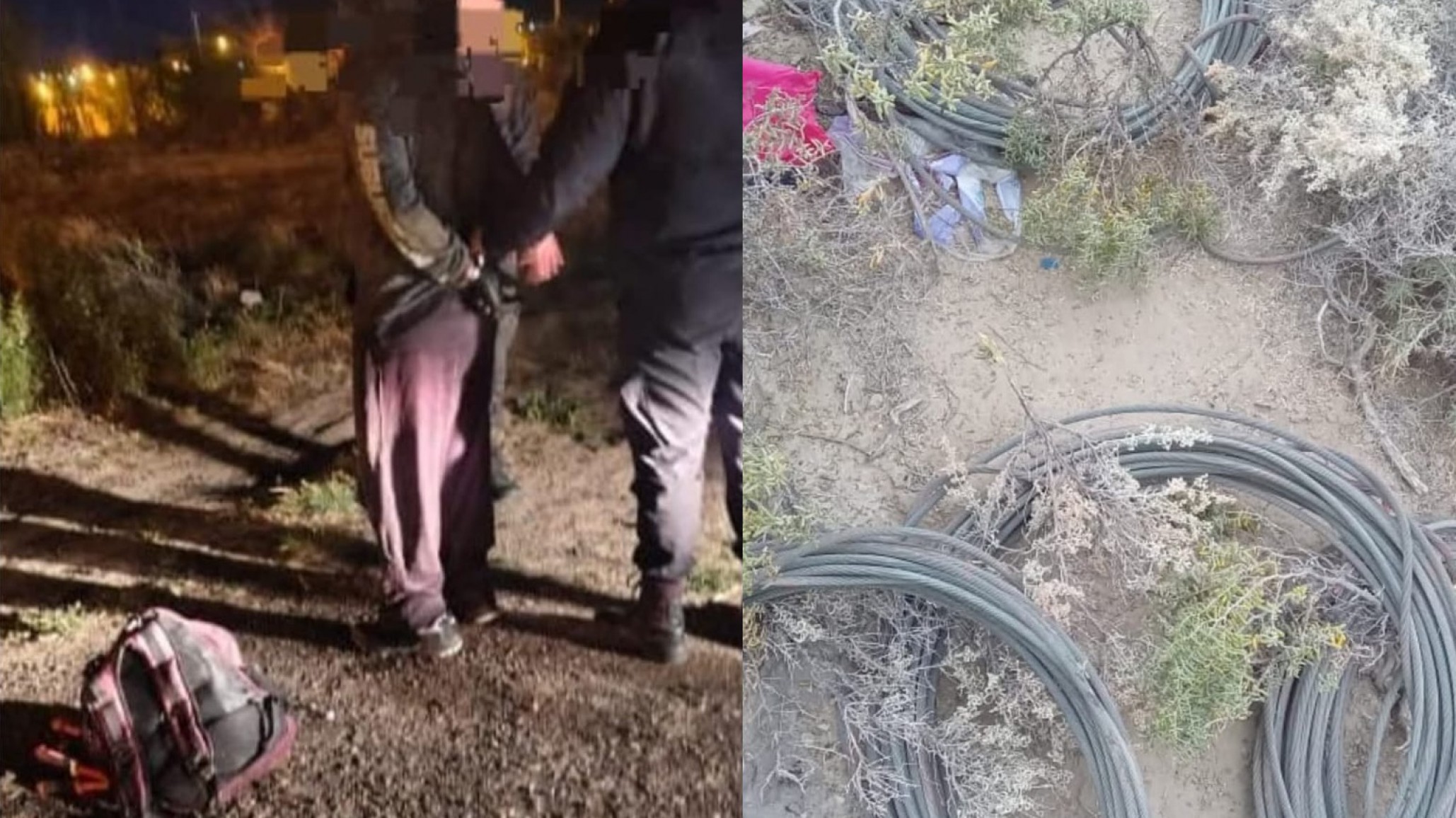 Un hombre fue sorprendido robando cables en Km.3