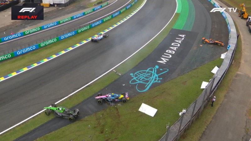 Sprint del GP de Brasil: en una curva peligrosa, Colapinto, Piastri y Hulkenberg se accidentaron