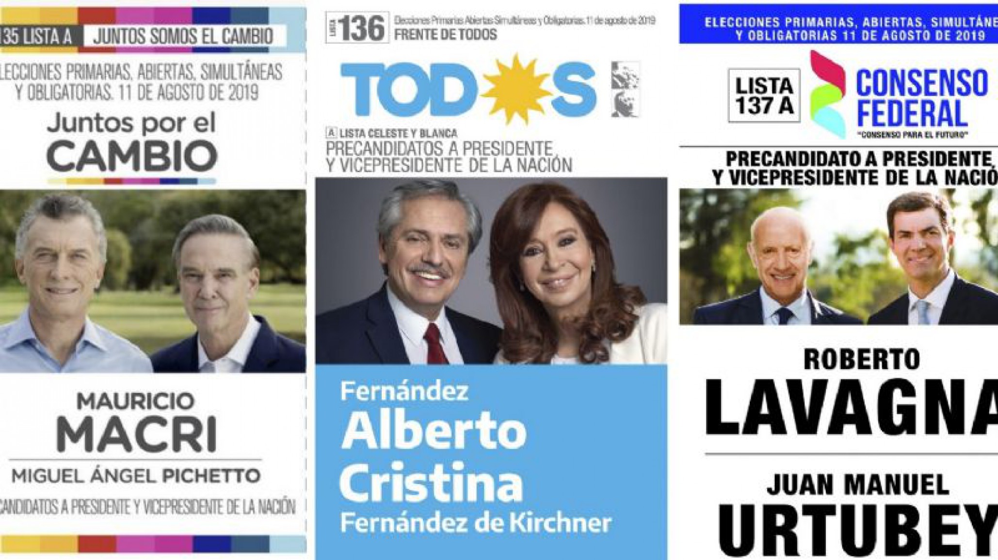 A una semana de las PASO diez son las listas que se presentaron para las presidenciales
