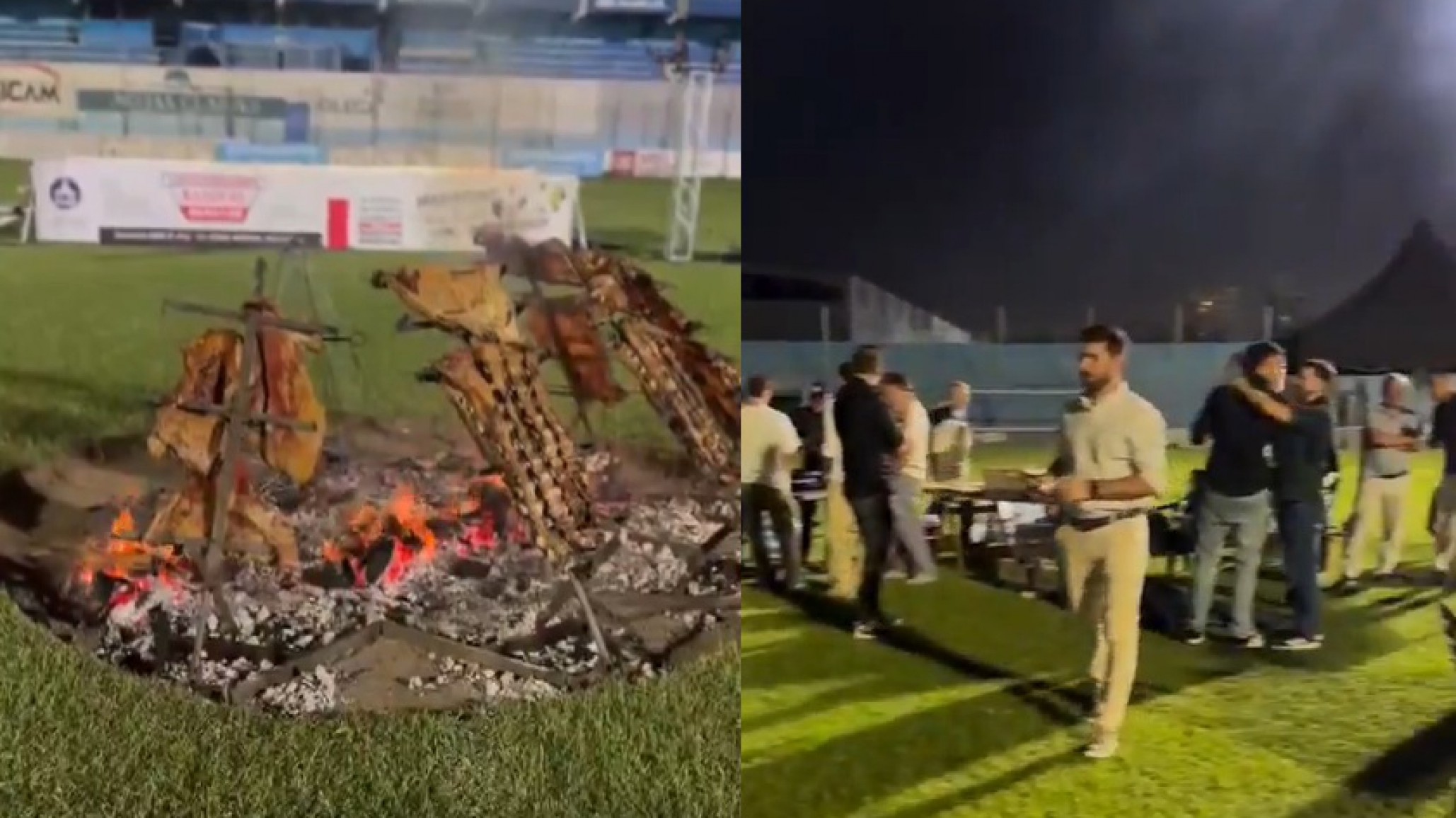 ¡Bien argentino! Estudiantes de Río Cuarto festejó el ascenso a primera con un asado en su propia cancha