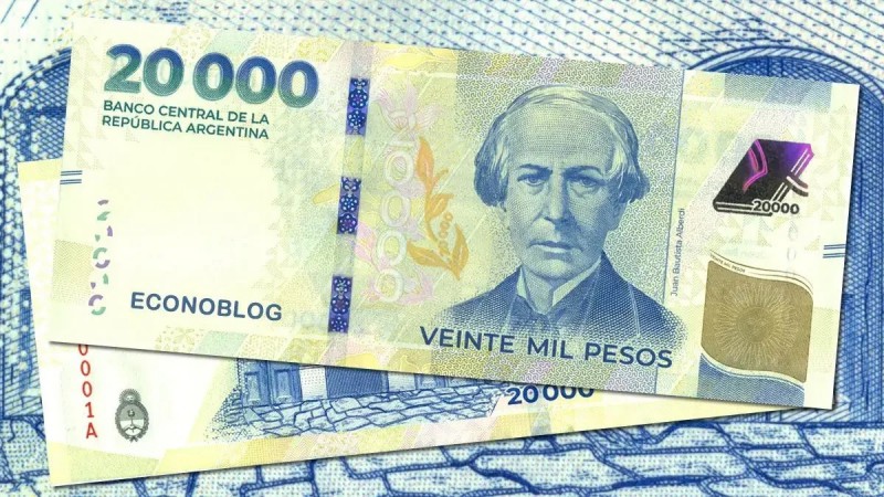 Así, un artista comodorense homenajeó a Cerati interviniendo un billete de 20 mil pesos