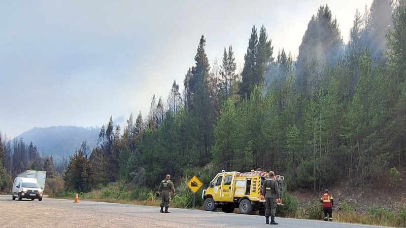 Incendios en la cordillera: habilitan la RN 40 entre Epuyén y El Hoyo con extrema precaución