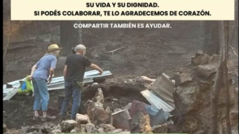 El incendio en Epuyén arrasó con la casa y el trabajo de 40 años de Lucas Chiappe y Jillian Webb