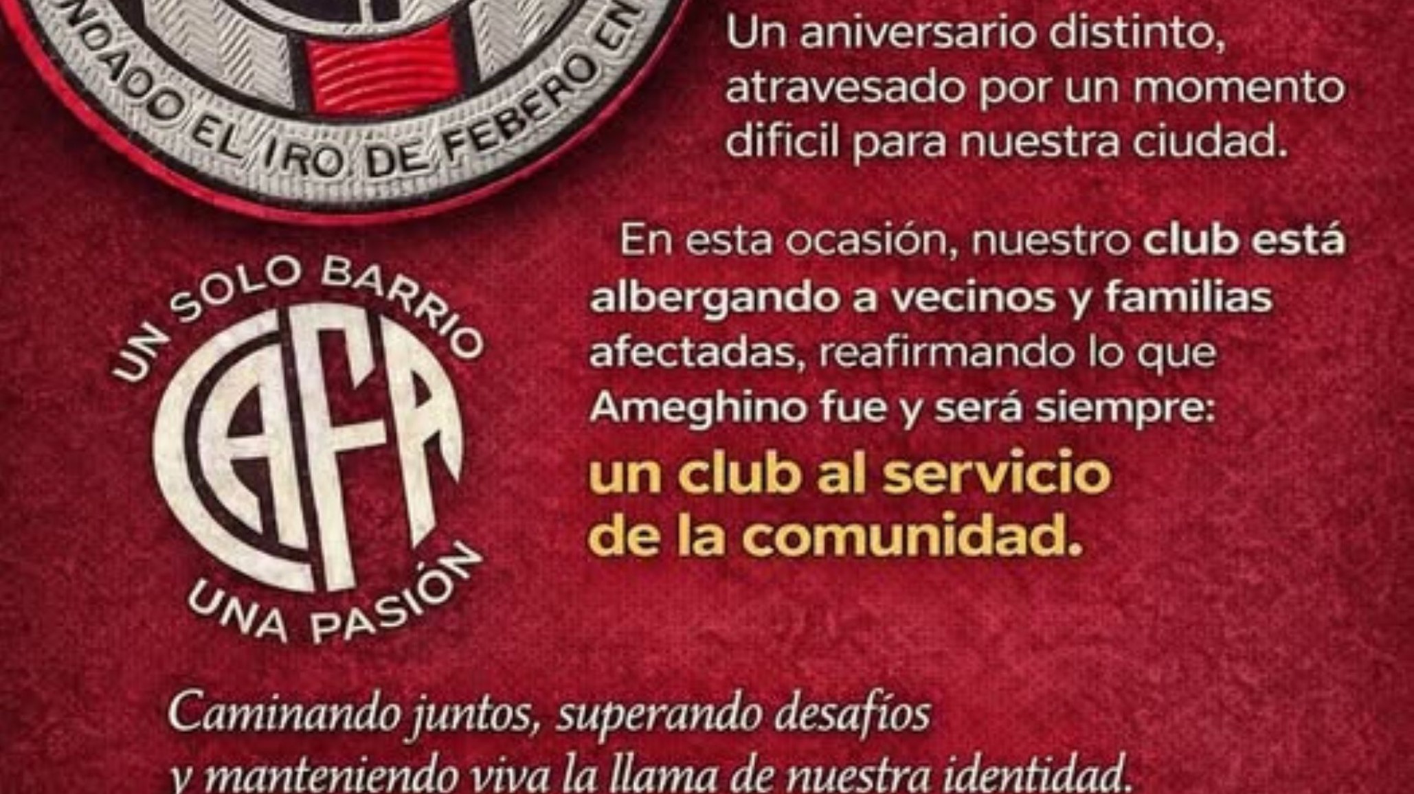 El Club Atlético Florentino Ameghino cumple 107 años: historia, resiliencia y un fuerte compromiso con la comunidad