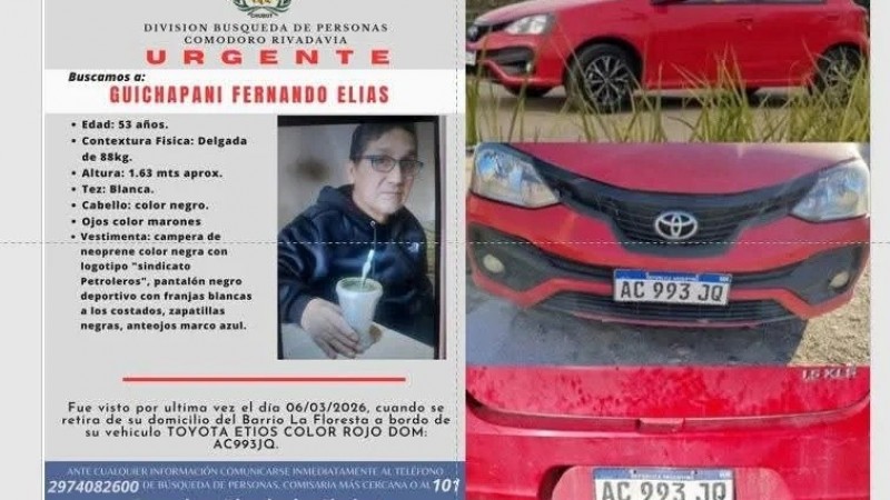 Continúa la búsqueda de un hombre que salió en su auto y no regresó