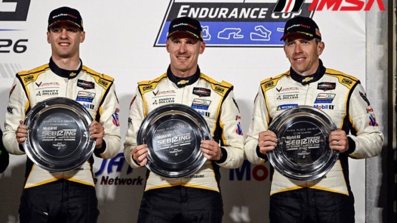 El piloto argentino Nicolás Varrone hizo podio en las 12 Horas de Sebring con Corvette