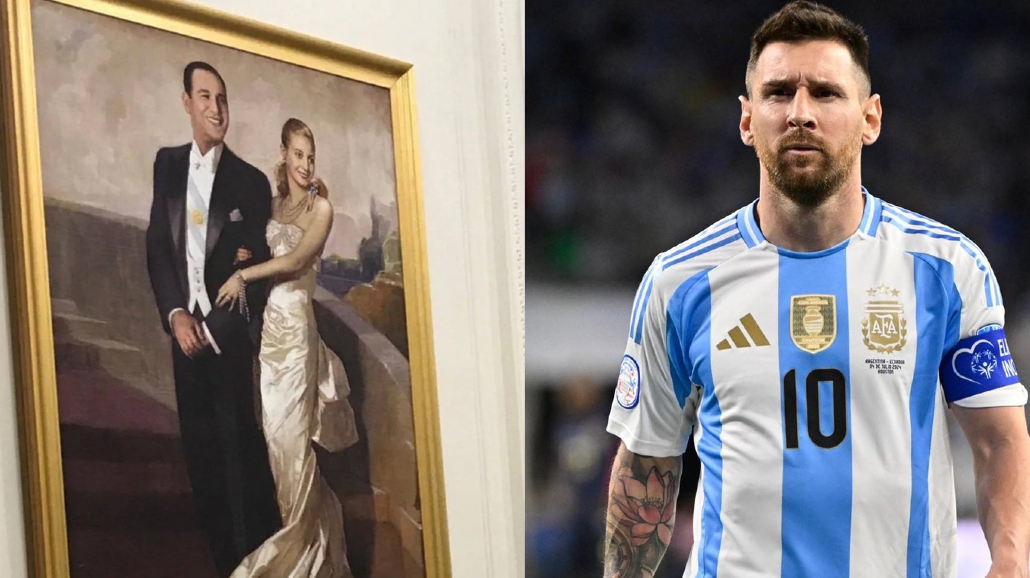 El Gobierno descolgó los cuadros de Perón y Evita por ¿Messi?