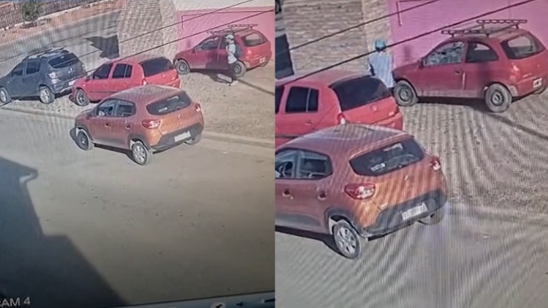 Km.8: Lo filmaron mientras saqueaba un auto