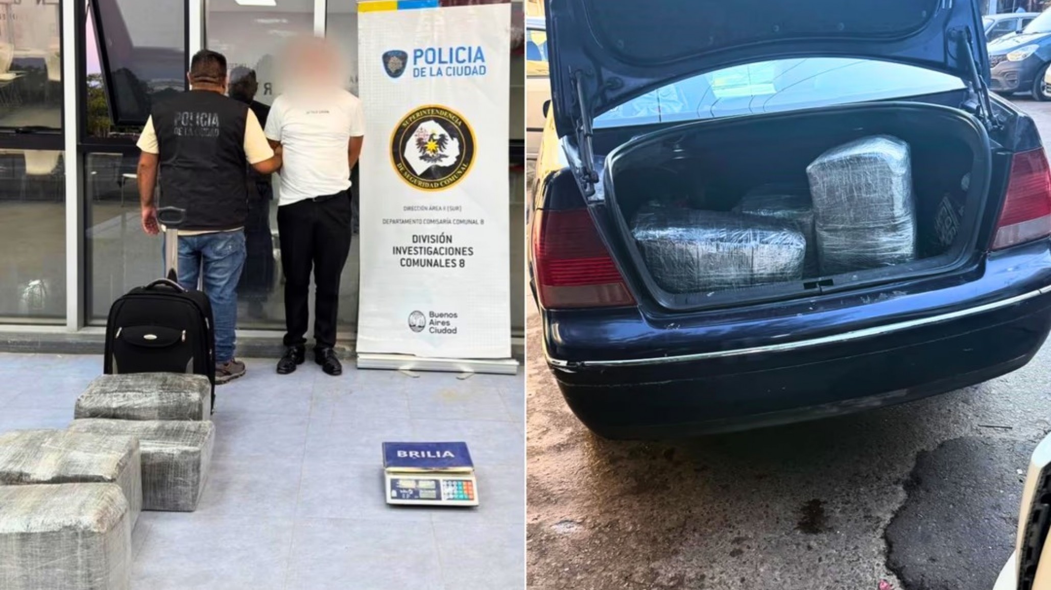 Cayó un narcochofer en Lugano con más de 100 kilos de marihuana