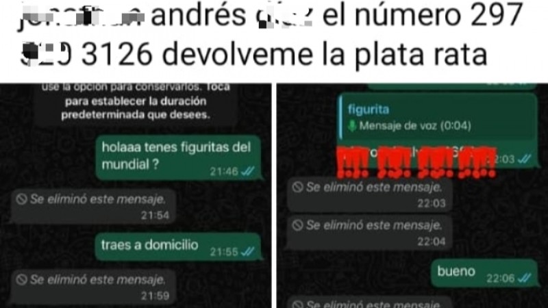 Denunció una presunta estafa por un álbum del Mundial y en redes reconocieron el número del "Chingüengüencha"