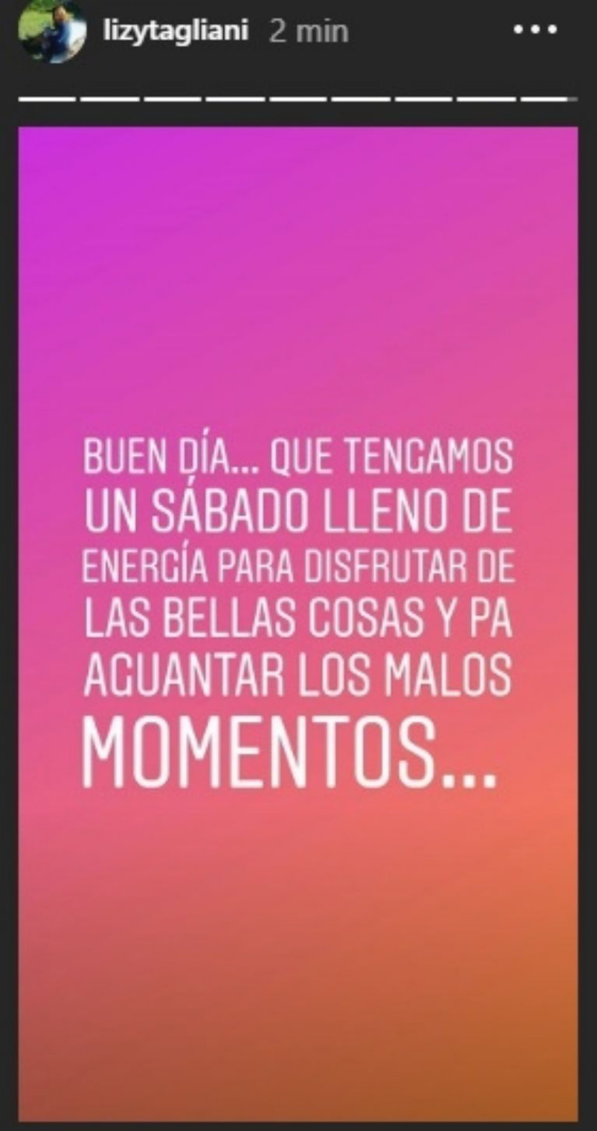 Lizy Tagliani y las fuerzas para seguir adelante ¿a qué le teme?