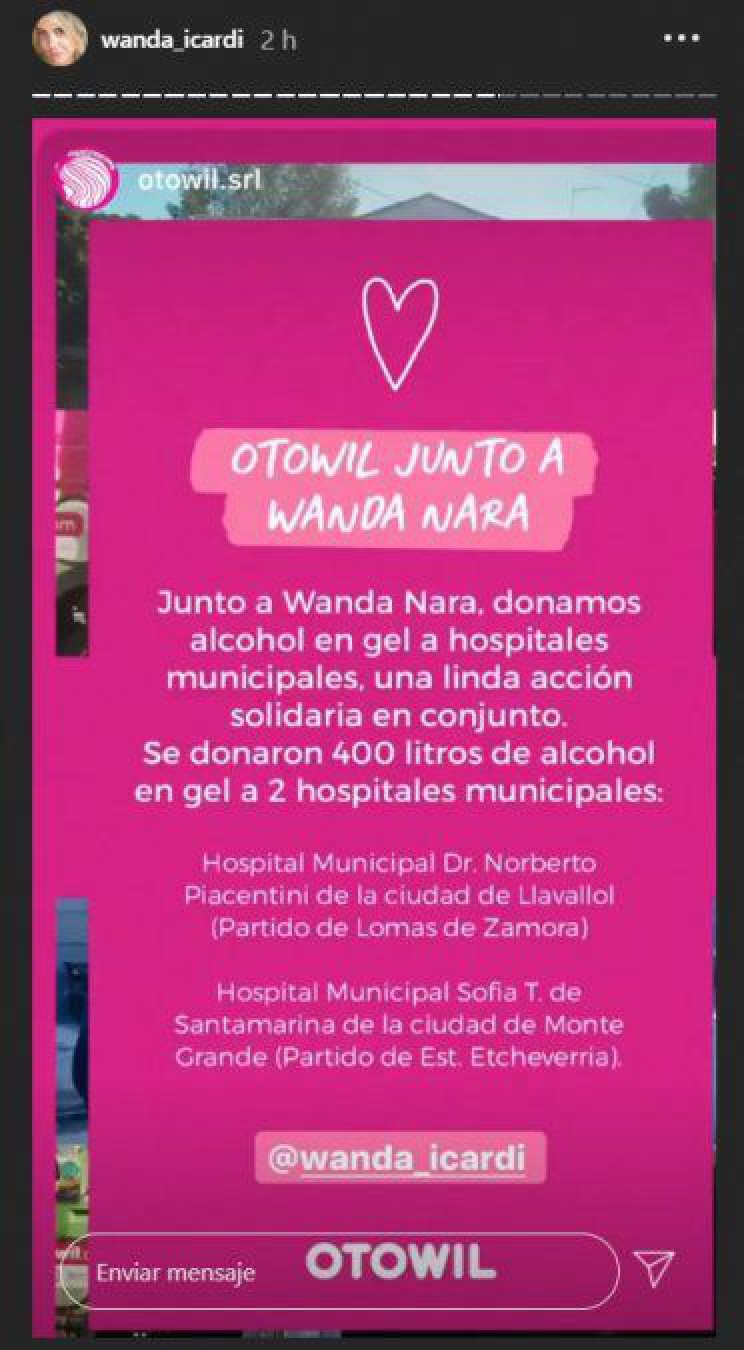 Wanda Nara mostró su lado más solidario en la lucha contra el coronavirus