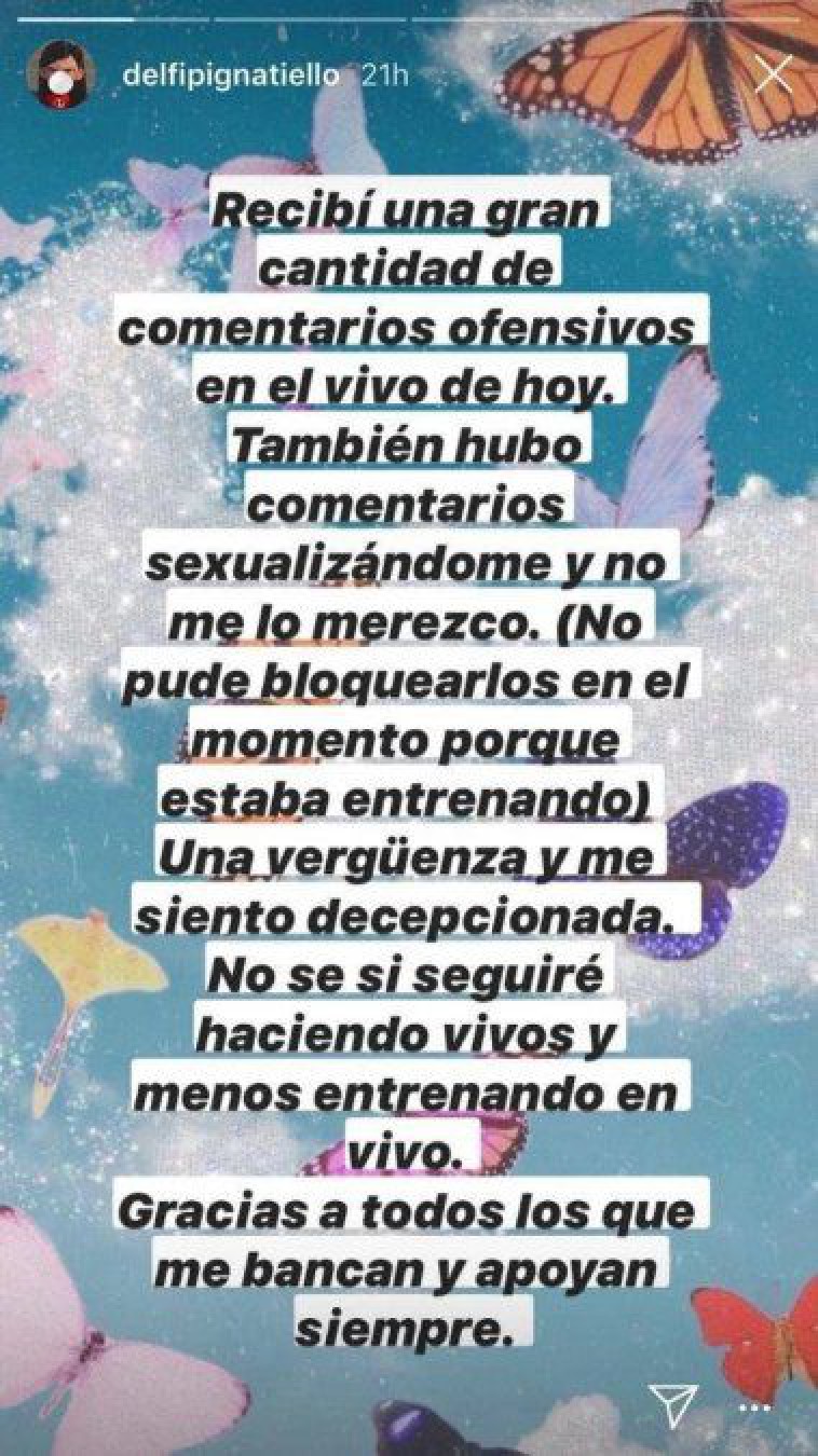 Delfina Pignatiello decepcionada porque la “sexualizaron”
