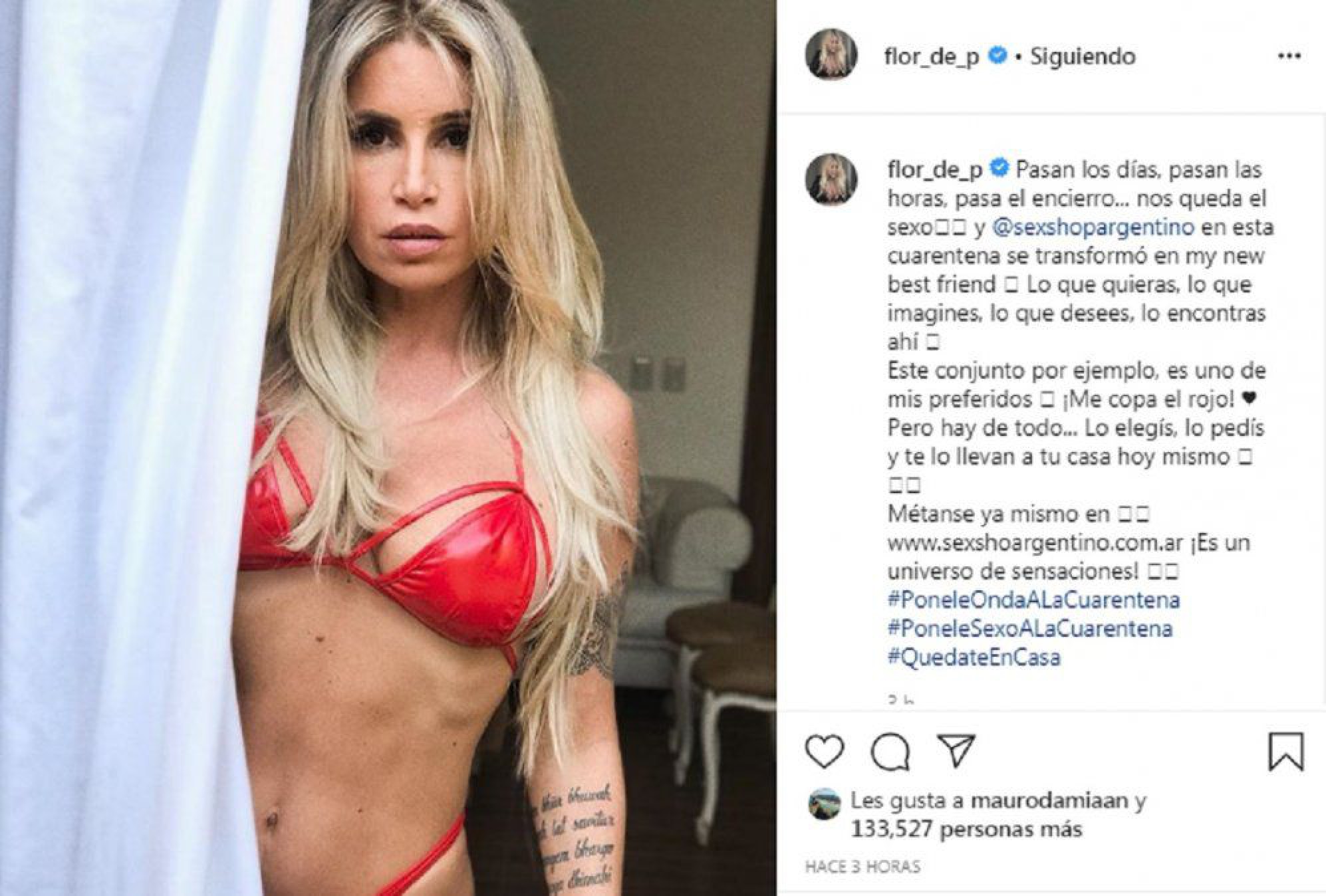 ¡Flor Peña al rojo vivo! Mostró su lencería favorita y diminuta